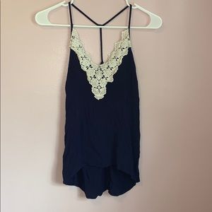 Flowy Navy Blue Tank Top